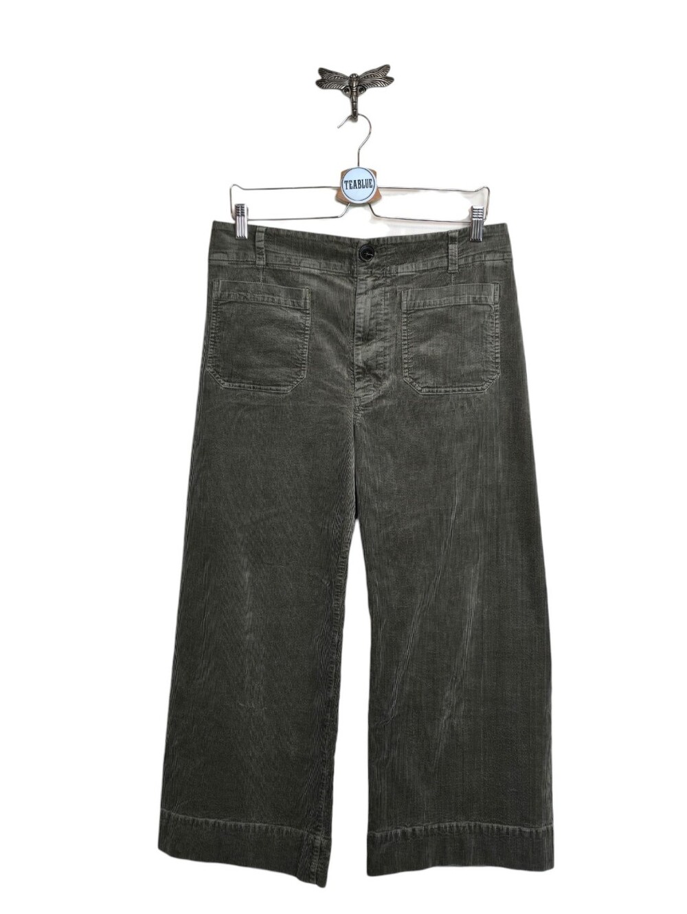 Maeve Colette Corduroy Crop Wide-Leg Pants 32 Retro - Picture 2 of 13